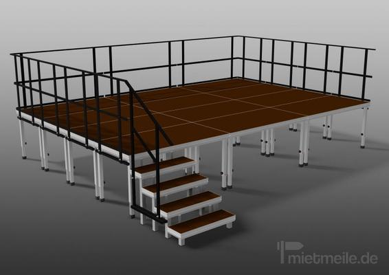 Bühne mieten & vermieten - Komplette Bühne 6 x 6 m ink. Geländer und Treppe in Berg bei Neumarkt in der Oberpfalz
