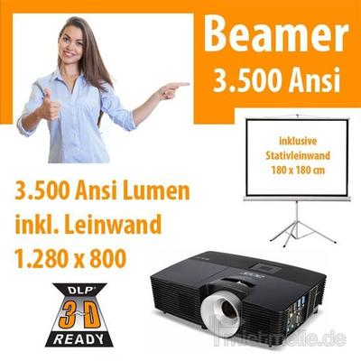 Beamer mieten & vermieten - Beamer 3.500 Ansi inkl. Stativleinwand in Dresden