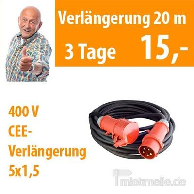 Werkzeuge & Geräte mieten & vermieten - Kabel 400 Volt 20 m in Dresden