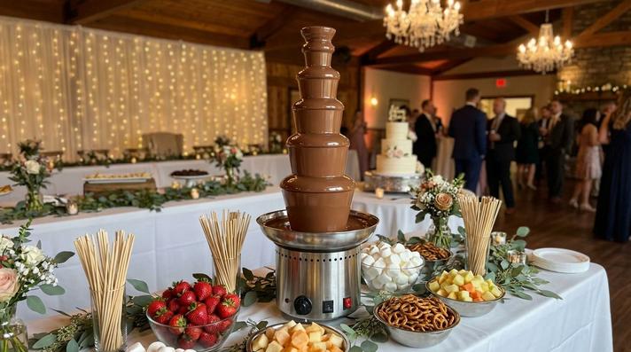 Schokobrunnen mieten & vermieten - XXL Schokoladenbrunnen mieten (82 cm) – 6 Etagen Schokobrunnen für Hochzeit & Event in Wuppertal