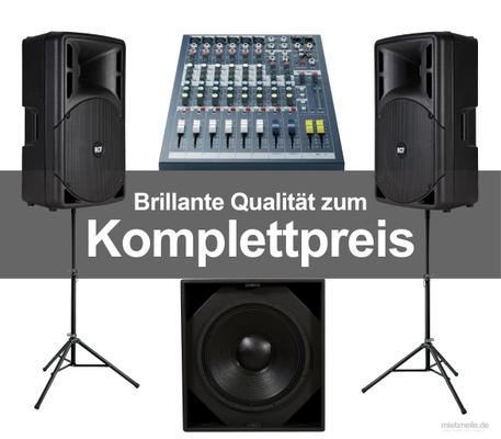 Musikanlage mieten & vermieten - Professionelle Komplette PA-Anlage / Musikanlage / Beschallungsanlage Coda Audio/RCF aktiv 1800 Watt inklusive Mischpult in Langenhagen