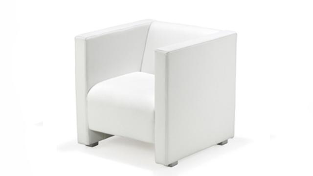 Loungemöbel mieten & vermieten - Weißer Loungesessel mieten – Clubsessel in Kunstleder für Business & Messe in Wuppertal