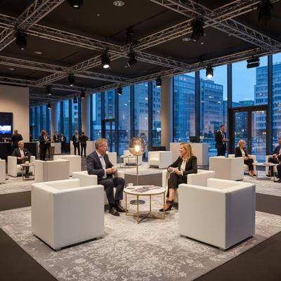 Loungemöbel mieten & vermieten - Weißer Loungesessel mieten – Clubsessel in Kunstleder für Business & Messe in Wuppertal