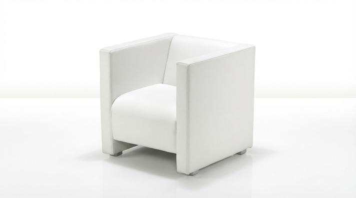 Loungemöbel mieten & vermieten - Weißer Loungesessel mieten – Clubsessel in Kunstleder für Business & Messe in Wuppertal