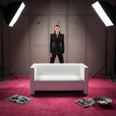 Loungemöbel mieten & vermieten - Exklusives Loungesofa mieten (Weiß) – Elegantes Business-Sofa für Messen & Events in Wuppertal