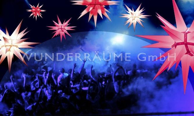 Weihnachtsdekoration mieten & vermieten - Outdoor-Stern, rot-weiß - WUNDERRÄUME GmbH vermietet: Dekoration/Kulisse für Event, Messe, Veranstaltung, Incentive, Mitarbeiterfest, Firmenjubiläum in Lichtenstein/Sachsen