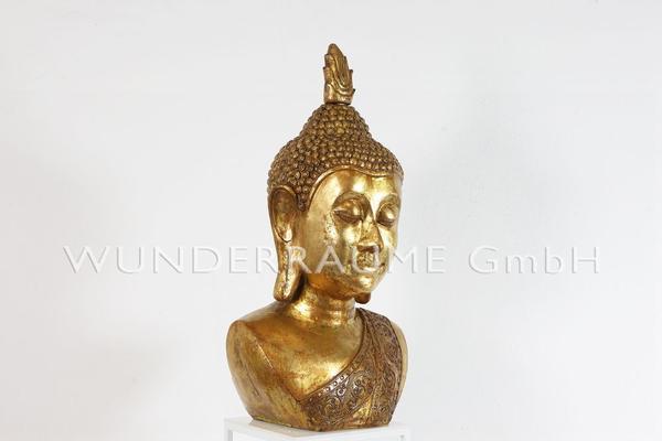 Länder & Flaggen mieten & vermieten - Buddha-Büste, gold - WUNDERRÄUME GmbH vermietet: Dekoration/Kulisse für Event, Messe, Veranstaltung, Incentive, Mitarbeiterfest, Firmenjubiläum in Lichtenstein/Sachsen