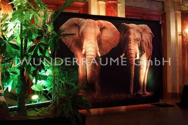 Kulissen mieten & vermieten - Leinwanddruck "Elefanten" - WUNDERRÄUME GmbH vermietet: Dekoration/Kulisse für Event, Messe, Veranstaltung, Incentive, Mitarbeiterfest, Firmenjubiläum in Lichtenstein/Sachsen