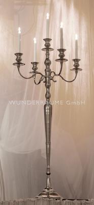 Weihnachtsdekoration mieten & vermieten - Kerzenleuchter; 5-armig, verchromt; 150cm WUNDERRÄUME GmbH vermietet: Dekoration/Kulisse für Event, Messe, Veranstaltung, Incentive, Mitarbeiterfest, Firmenjubiläum in Lichtenstein/Sachsen