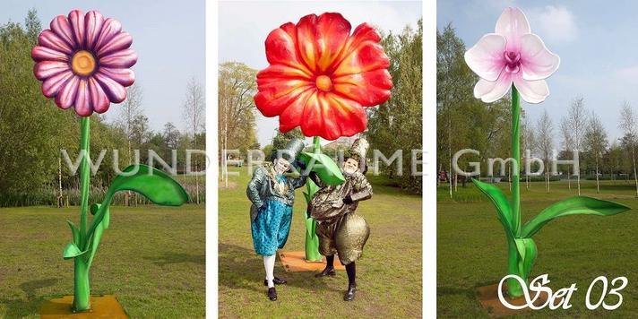Dekofiguren mieten & vermieten - 10 Riesenblumen bis 4m Höhe - WUNDERRÄUME GmbH vermietet: Dekoration/Kulisse für Event, Messe, Veranstaltung, Incentive, Mitarbeiterfest, Firmenjubiläum in Lichtenstein/Sachsen