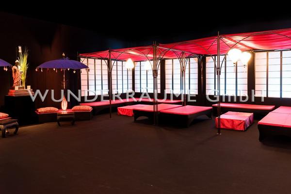Kulissen mieten & vermieten - Asienpavillon rot - WUNDERRÄUME GmbH vermietet: Dekoration/Kulisse für Event, Messe, Veranstaltung, Incentive, Mitarbeiterfest, Firmenjubiläum in Lichtenstein/Sachsen