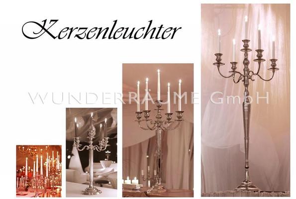 Fackeln & Feuereffekte mieten & vermieten - Kerzenleuchter; 5-armig, verchromt; 150cm WUNDERRÄUME GmbH vermietet: Dekoration / Kulisse für Event, Messe, Veranstaltung, Incentive, Mitarbeiterfest, Firmenjubiläum in Lichtenstein/Sachsen