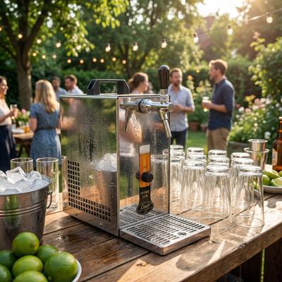 Zapfanlage mieten & vermieten - Profi Zapfanlage mieten – Edelstahl-Durchlaufkühler (30 l/h) für Bier & Events in Wuppertal