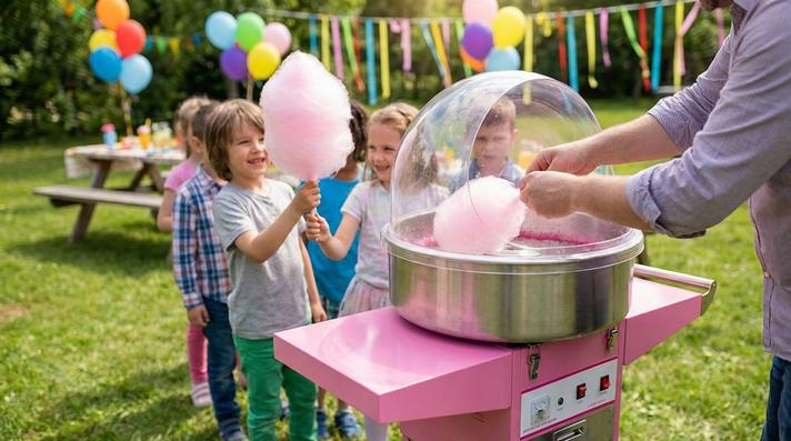 Zuckerwattemaschine mieten & vermieten - Nostalgische Zuckerwattemaschine mieten – Inklusive Wagen & Schutzhaube in Wuppertal