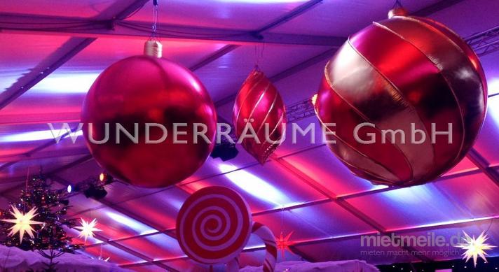 Weihnachtsdekoration mieten & vermieten - XXL-Weihnachtsbaumkugel-Set - WUNDERRÄUME GmbH vermietet: Dekoration/Kulisse für Event, Messe, Veranstaltung, Incentive, Mitarbeiterfest, Firmenjubiläum in Lichtenstein/Sachsen