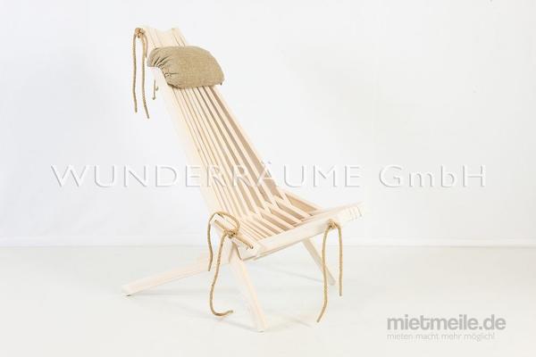 Stühle mieten & vermieten - Liegestuhl Skandi - WUNDERRÄUME GmbH vermietet: Dekoration/Kulisse für Event, Messe, Veranstaltung, Incentive, Mitarbeiterfest, Firmenjubiläum in Lichtenstein/Sachsen