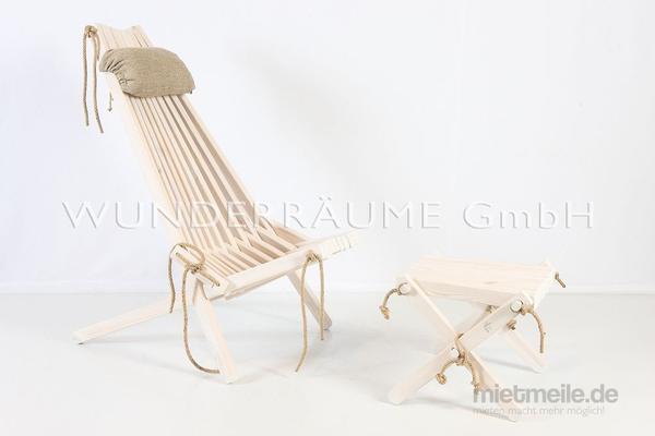 Stühle mieten & vermieten - Liegestuhl Skandi - WUNDERRÄUME GmbH vermietet: Dekoration/Kulisse für Event, Messe, Veranstaltung, Incentive, Mitarbeiterfest, Firmenjubiläum in Lichtenstein/Sachsen