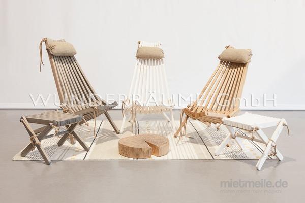 Stühle mieten & vermieten - Liegestuhl Skandi - WUNDERRÄUME GmbH vermietet: Dekoration/Kulisse für Event, Messe, Veranstaltung, Incentive, Mitarbeiterfest, Firmenjubiläum in Lichtenstein/Sachsen