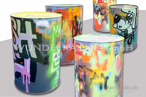 Dekorationsservice mieten & vermieten - Graffiti-Fass - WUNDERRÄUME GmbH vermietet: Dekoration/Kulisse für Event, Messe, Veranstaltung, Incentive, Mitarbeiterfest, Firmenjubiläum in Lichtenstein/Sachsen