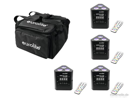 Lichttechnik mieten & vermieten - Set Ambientenbeleuchtung aus 4x Akku LED Scheinwerfer eurolite TL-3 TCL inkl. Transporttasche bis zu 6,5 h Betreibszeit in Bad Mergentheim