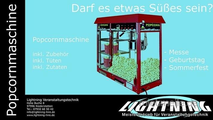 Popcornmaschine mieten & vermieten - Popcornmaschine Profi, inkl. Auslage, inkl. 200 Portionen in Niederstetten