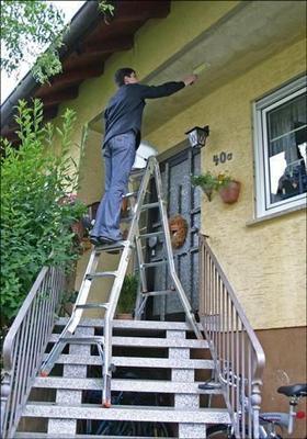 Leiter mieten & vermieten - Teleskop Alu-Gelenkleiter bis 5,3 m Länge - Ideal für Treppen und schwer zugängliche Stellen! in Elsdorf (Rheinland)