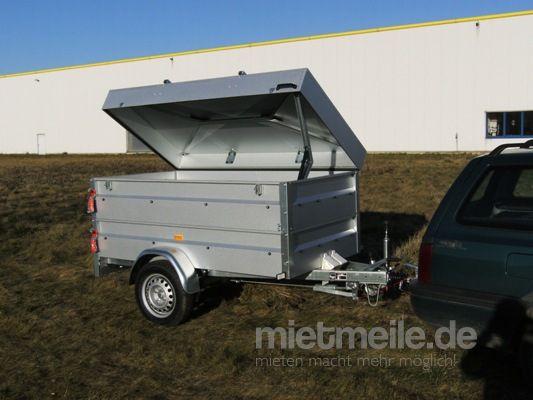 Kastenanhänger mieten & vermieten - Oceanblue Deckelanhänger / Urlaubsanhänger mit Fahrradträgern 850 kg gebremst / 100 km/h in Köln