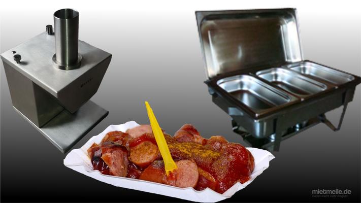 Catering mieten & vermieten - Currywurstschneider mit Chafing Set, Currywurst, in Leimen