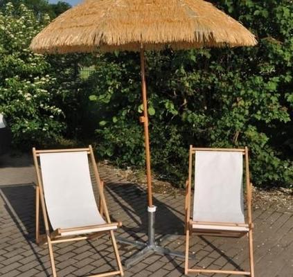 Loungemöbel mieten & vermieten - Sonnenschirm Bastoptik inklusive Schirmständer inkl.19% MwSt. in Münnerstadt