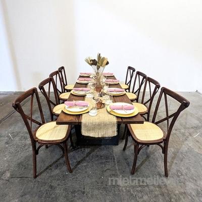 Stühle mieten & vermieten - Exklusiver Crossback Stuhl mieten – Rustikaler Holzstuhl für Vintage-Hochzeiten & Events in Wuppertal