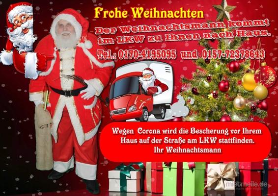 Weihnachtsmann mieten & vermieten - Weihnachtmann mit dekorierten LKW für Bescherung in Kaltenkirchen