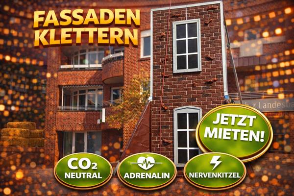 Kletterwand mieten & vermieten - Fassaden Klettern – Co2 neutral - green event modul in Bramsche