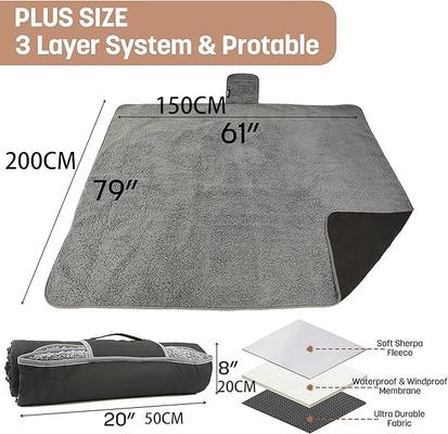 Campingzubehör mieten & vermieten - Wasserdichte Outdoor-Decke 203 x 150 cm mit Sherpa-Futter winddicht dreilagig warm bequem faltbar in Elsdorf (Rheinland)