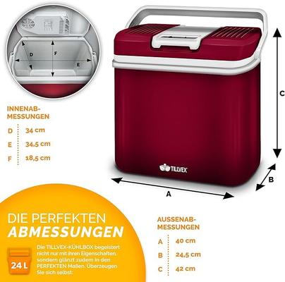 Campingzubehör mieten & vermieten - Kühlbox elektrisch 24 L Mini Kühlschrank 230 V + 12 V für Auto Camping Kühlt + Wärmt Eco Modus in Elsdorf (Rheinland)