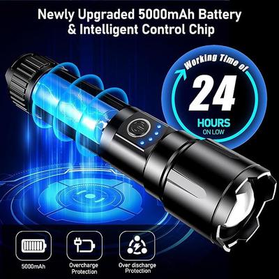 Campingzubehör mieten & vermieten - Taschenlampe LED aufladbar 500.000 Lumen extrem Hell zoombare taktische Taschenlampen Camping in Elsdorf (Rheinland)