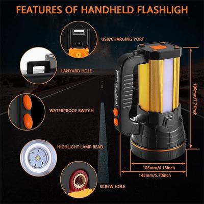 Campingzubehör mieten & vermieten - Handlampe Handscheinwerfer LED Taschenlampe wiederaufladbar LED super hell Strahler Camping Laterne in Elsdorf (Rheinland)