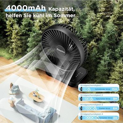 Ventilator mieten & vermieten - Tischventilator Akku USB-Ventilator 4000 Akku Klein Tragbar 4 Geschwindigkeiten Ventilatoren Leise in Elsdorf (Rheinland)