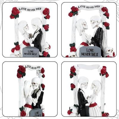 Dekofiguren mieten & vermieten - LOVE Never Dies 18 cm Brautpaar Liebespaar Tortendeko Hochzeitsschädel Kuchendeko Skelett in Elsdorf (Rheinland)