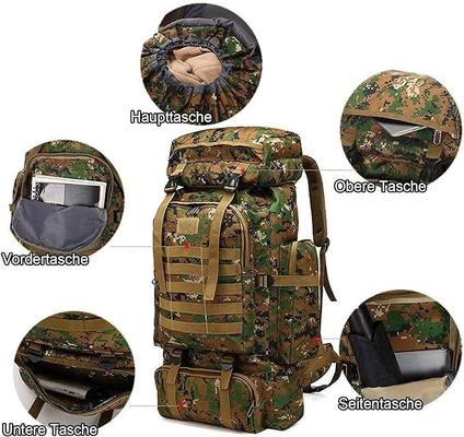 Campingzubehör mieten & vermieten - Kampfrucksack 80L Tarnrucksack Angelrucksack Bergsteigerrucksack Militärrucksack Camouflag Rucksack in Elsdorf (Rheinland)