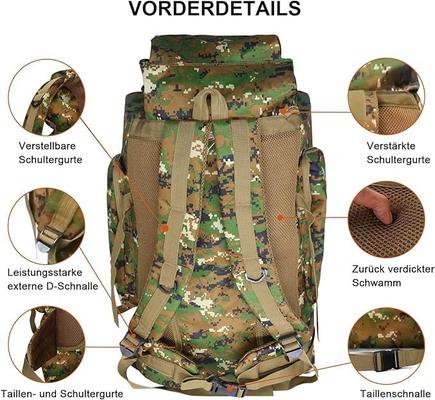 Campingzubehör mieten & vermieten - Kampfrucksack 80L Tarnrucksack Angelrucksack Bergsteigerrucksack Militärrucksack Camouflag Rucksack in Elsdorf (Rheinland)