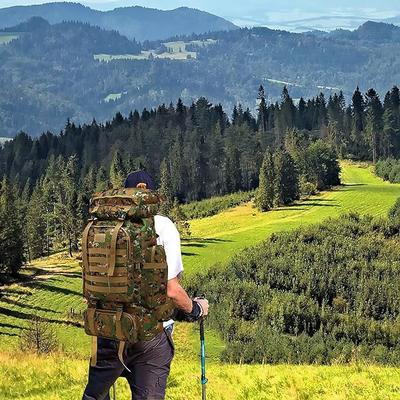 Campingzubehör mieten & vermieten - Kampfrucksack 80L Tarnrucksack Angelrucksack Bergsteigerrucksack Militärrucksack Camouflag Rucksack in Elsdorf (Rheinland)