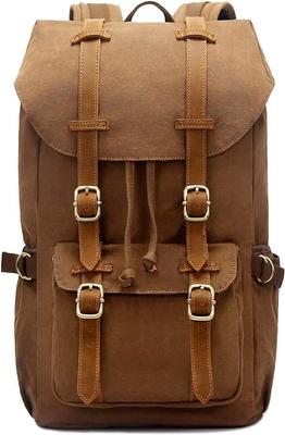 Campingzubehör mieten & vermieten - Tagesrucksack Wanderrucksack Outdoor-Rucksack für Reisen/Wandern aus Canvas-Leder 35 L in Elsdorf (Rheinland)