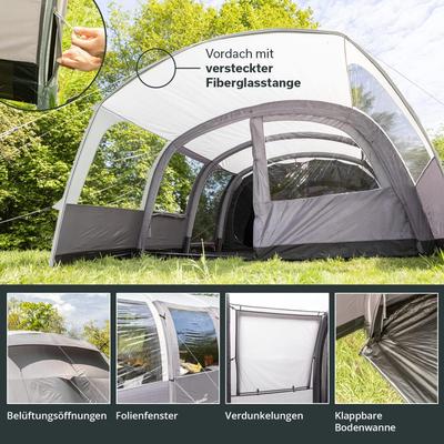 Camping Zelte mieten & vermieten - Luftzelt Aufblaszelt Zelt aufblasbar Familienzelt Campingzelt 6 Personen 8700 x 5300 x 2200 mm in Elsdorf (Rheinland)