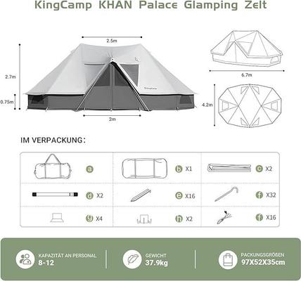 Camping Zelte mieten & vermieten - Glockenzelt Campingzelt Glampingzelt Festivalzelt 970 x 520 x 350 für 6-12 Personen reine Baumwolle in Elsdorf (Rheinland)
