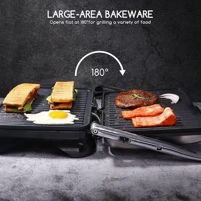 Grill & Ofen mieten & vermieten - Panini-Grill Sandwichmaker Sandwichgrill 2000 Watt Edelstahl Antihaftbeschichtung Öffnung 180 Grad in Elsdorf (Rheinland)