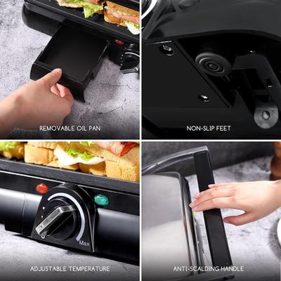Grill & Ofen mieten & vermieten - Panini-Grill Sandwichmaker Sandwichgrill 2000 Watt Edelstahl Antihaftbeschichtung Öffnung 180 Grad in Elsdorf (Rheinland)