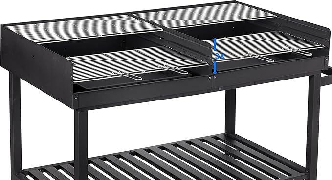Grill & Ofen mieten & vermieten - Holzkohlegrillwagen groß Riesengrill Stahl/Edelstahl Bremse Schwarz 1780 x 910 x 1020 in Elsdorf (Rheinland)