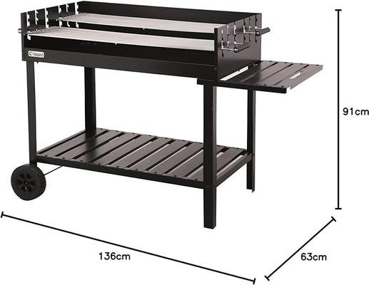 Grill & Ofen mieten & vermieten - Holzkohlegrillwagen groß Riesengrill Stahl/Edelstahl Bremse Schwarz 980 x 560 x 1020 in Elsdorf (Rheinland)
