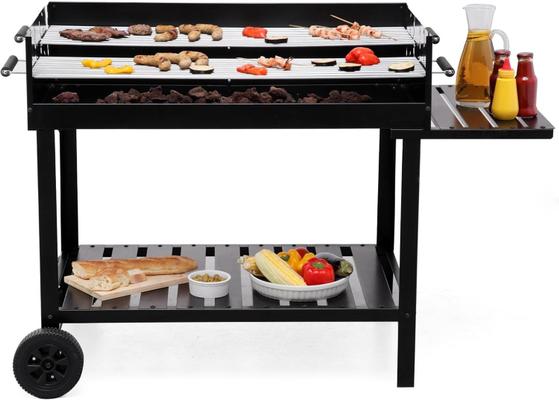 Grill & Ofen mieten & vermieten - Holzkohlegrillwagen groß Riesengrill Stahl/Edelstahl Bremse Schwarz 980 x 560 x 1020 in Elsdorf (Rheinland)