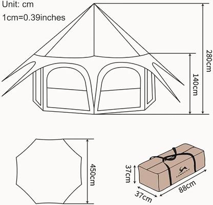 Camping Zelte mieten & vermieten - Familiencampingzelt Jurtenzelt Glockenzelt luxus wasserdichtes Baumwoll Leinwand Glockenzelt 8 P in Elsdorf (Rheinland)